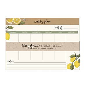 Sous-main hebdomadaire Kelly Green -LEMONS pour la vente par Punch Studio