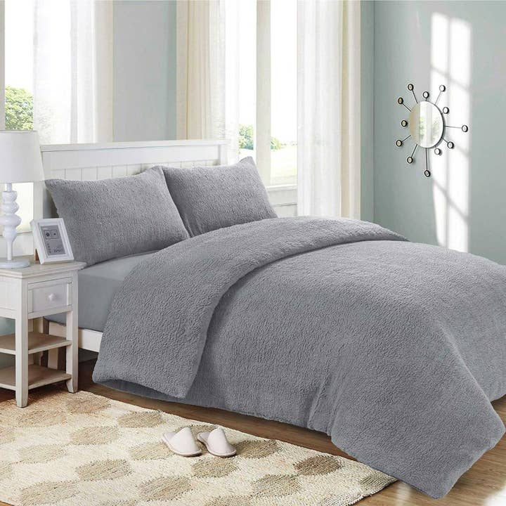 Beach Stone – wholesale Bedding set – Soft Teddy Bear Fleece Duvet cover with Pillowcases5