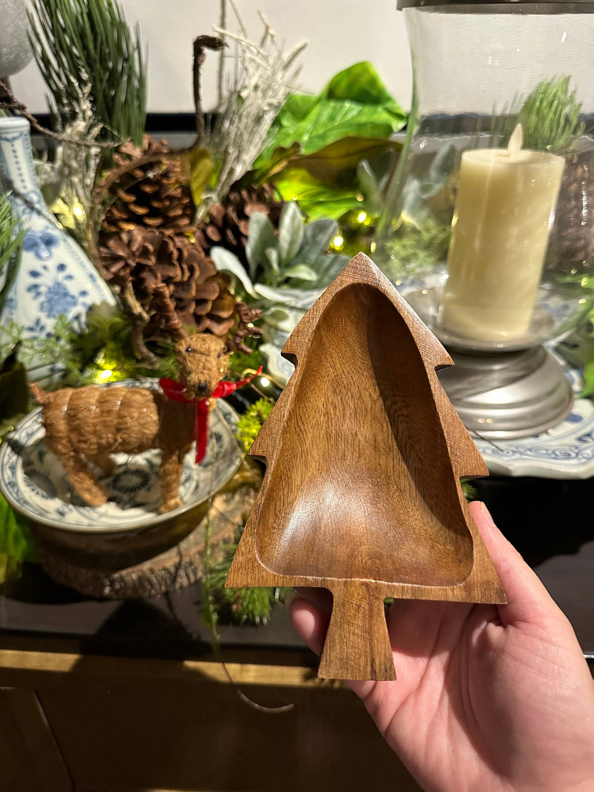 Woodware&Co - Wholesale Decorative Plate/Dish/Bowl - Mini Christmas Tree Wood Bowl5