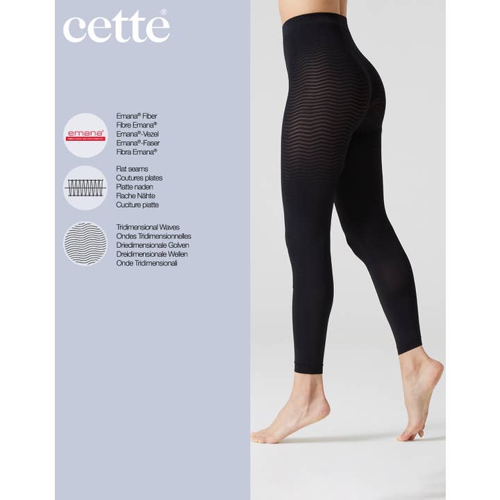 Black Cellulite Control Footless Tights, Massage Leggings, Pyjama for wholesale on Faire
