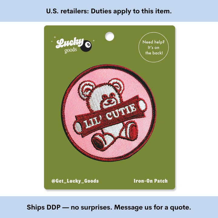Petit Ours Mignon – Écusson Brodé Thermocollant pour la vente par Lucky Goods Paper
