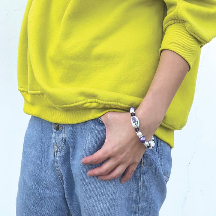 Fiona Accessories - Vente Bracelet de perles - Bracelet en forme de rose lavande, oeillet, jasmin, mayflower13