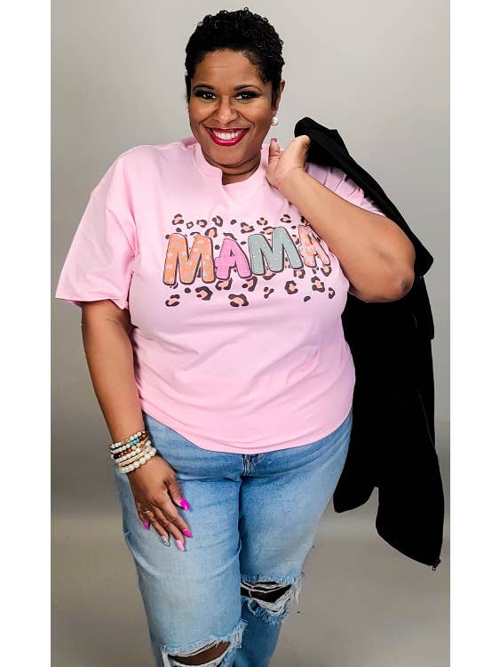 Sugar Stitch - Wholesale Screen Printed T-Shirt - Women's - Pink Pattern Mama T-Shirt