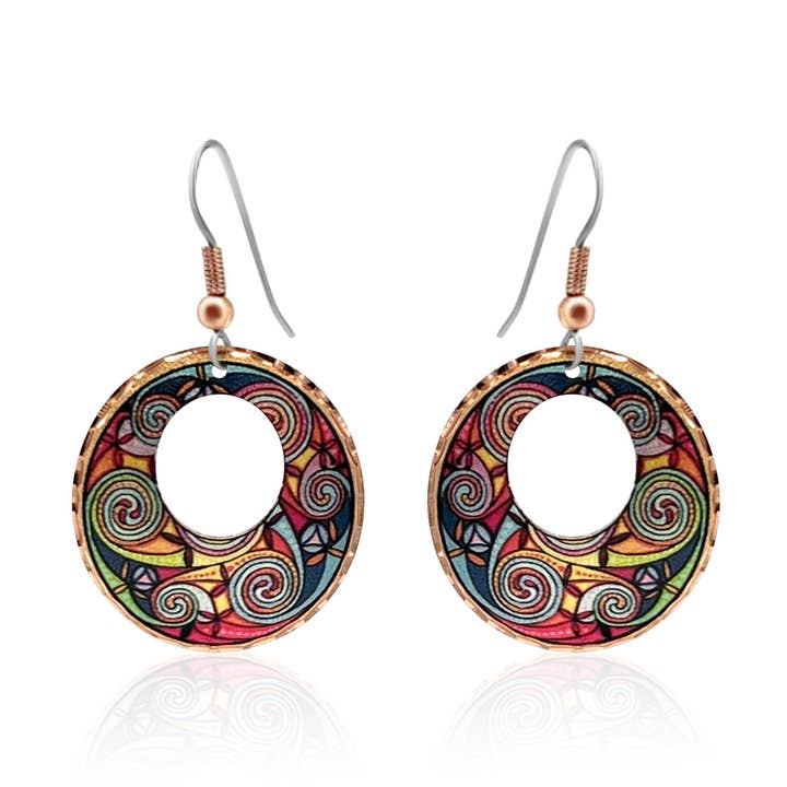 Orecchini irlandesi in rame stile celtico CE 10 per la vendita all'ingrosso da parte di COPPER ARTS INC.
