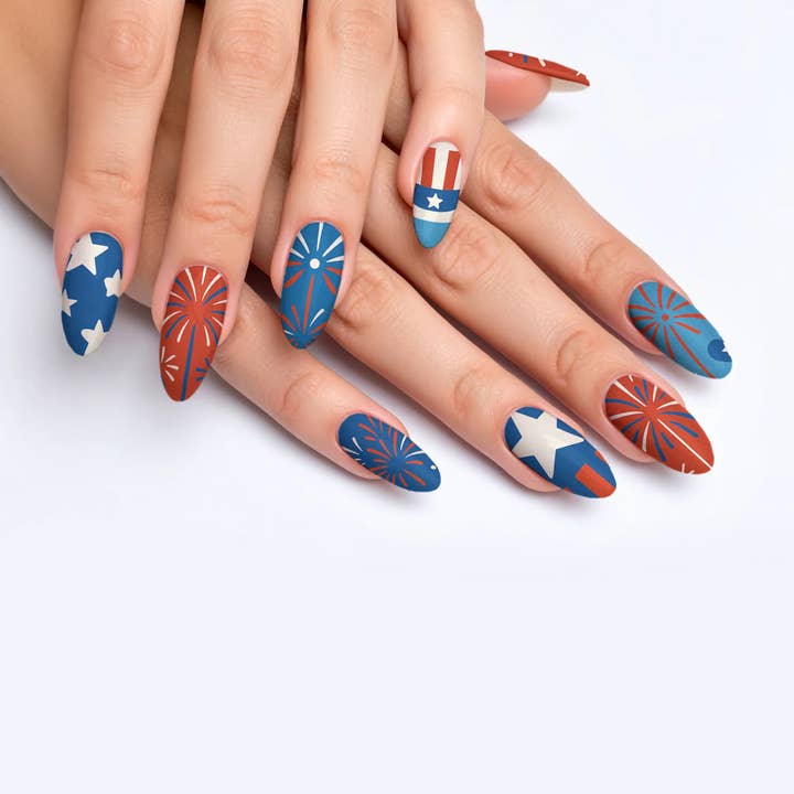 FYNE BODY - Wholesale Press-on/fake nails - Glitter Beam 4th of July Press-On Nails19
