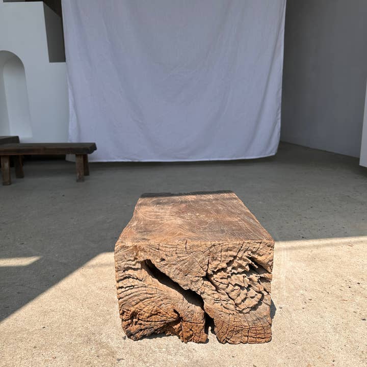 Office Objets - Wholesale Stool - Raw monoxyle organic Asian teak stool19