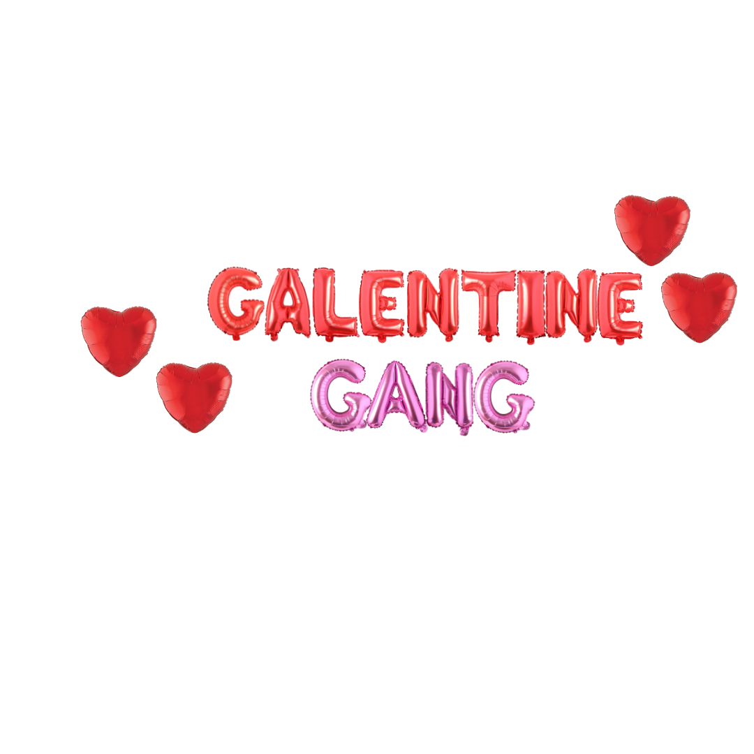 Ninalem's Party - Vente Affiche/banderole de fête - Bannière de ballons Galentine Gang pour la Saint-Valentin2