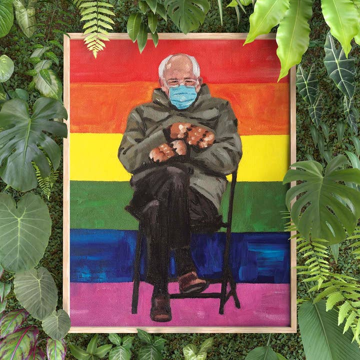 Bernie Sanders vanter 8x10 i. Kunst Print for engroshandel hos quirky burp illustrations