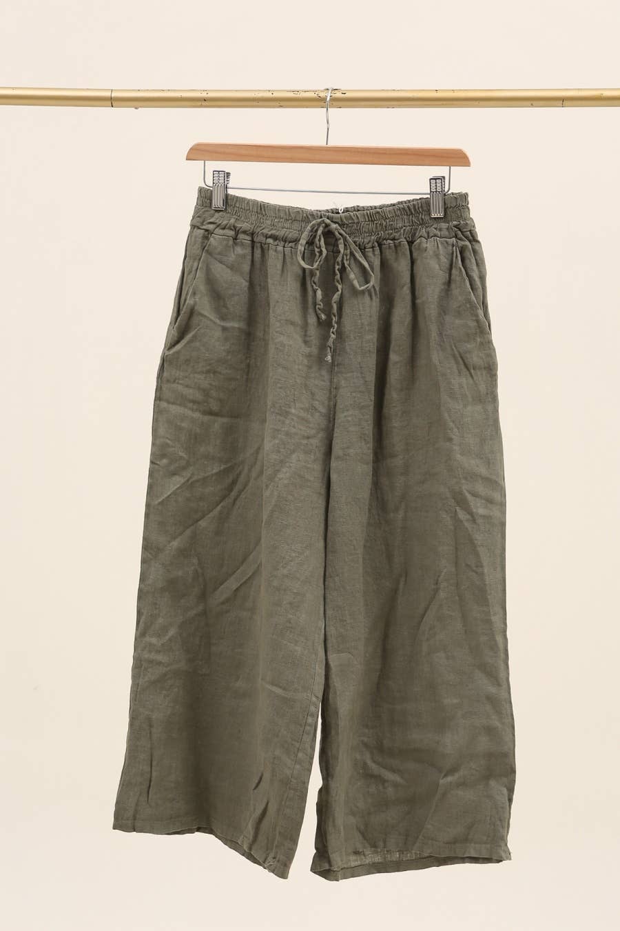 la maison des fibres naturelles – Calças - Mulher por atacado – Calça Capri 16531d 100% linho1