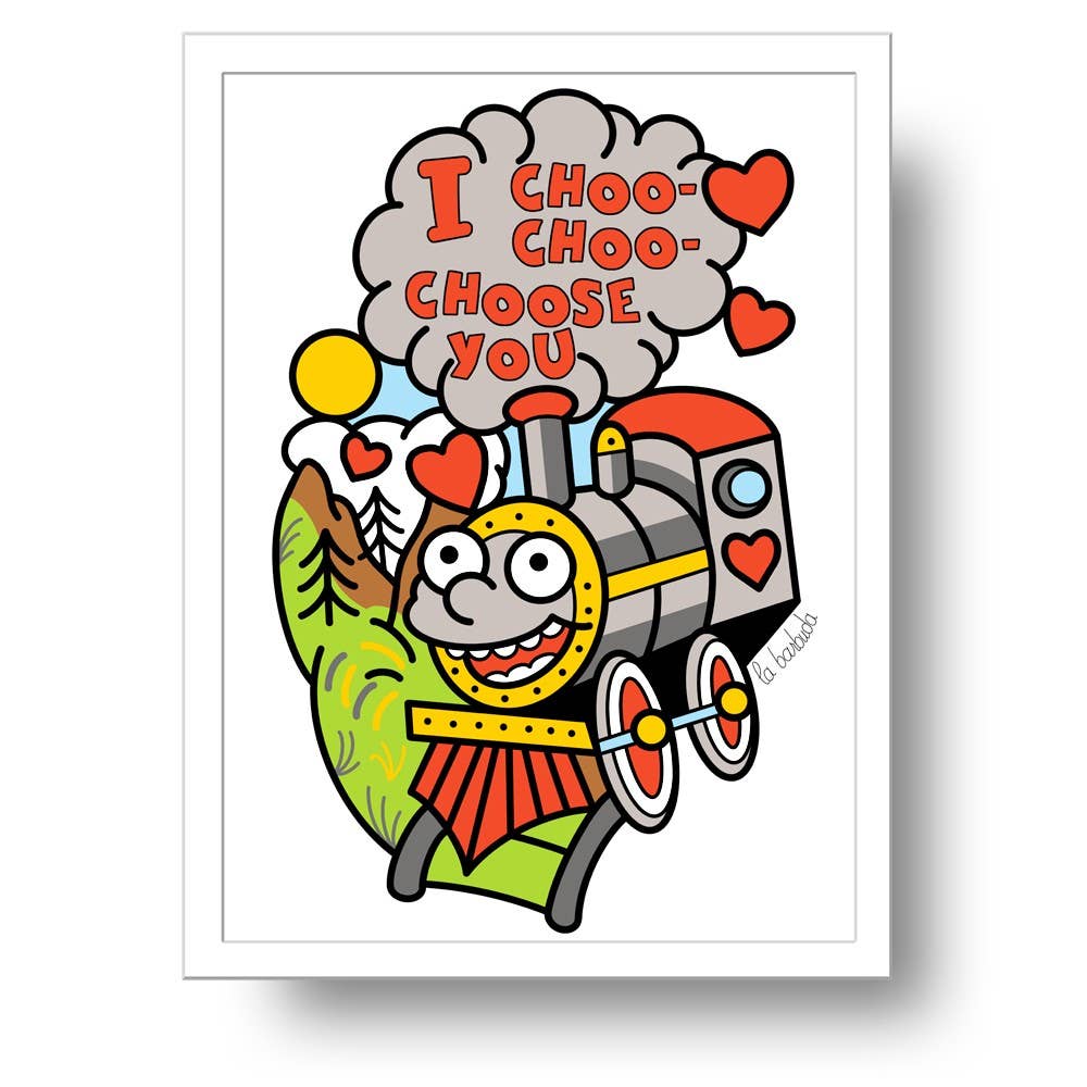 Multicolored I Choo Choo Choose You Print By La Barbuda for wholesale on Faire0