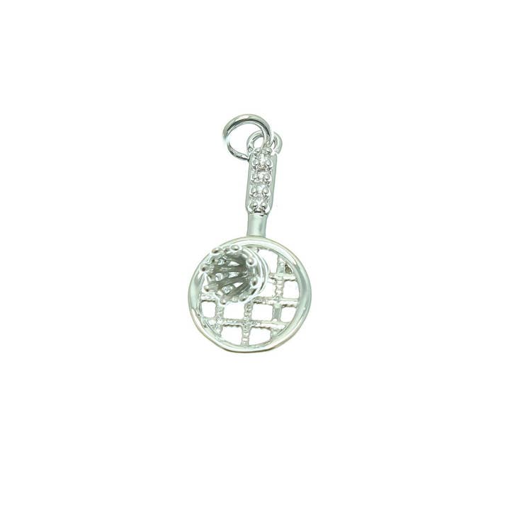 Jewel Pledge - Wholesale Individual Charm/Pendant - Gold/Silver CZ Badminton Racket & Birdie Charms CPG-CPS22903