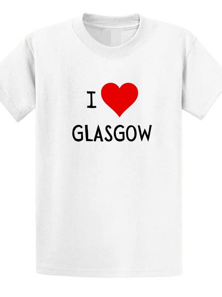Second Ave Unisex-T-Shirt I Love Glasgow, für Erwachsene, Rot für den Großhandel von Second Ave Gift Company
