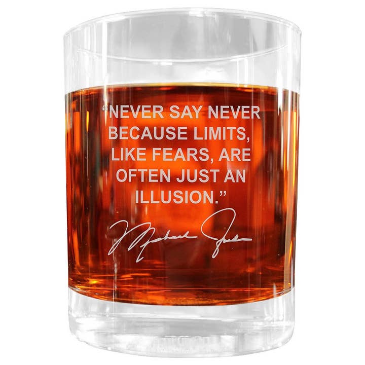 Famous Whiskey Glasses – Großhandel Cocktail-/Schnapsglas – Michael Jordan Berühmtes Zitat Italienisches Crystal Whiskyglas