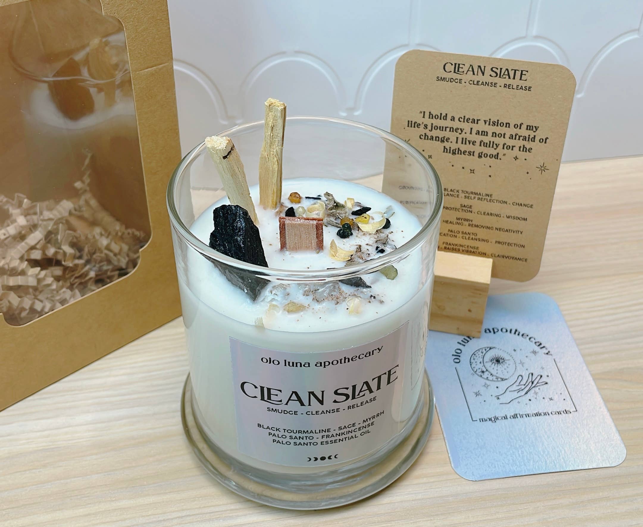 Ojo Luna Apothecary - Wholesale Jar/Filled Candle - Clean Slate Intention Candle5