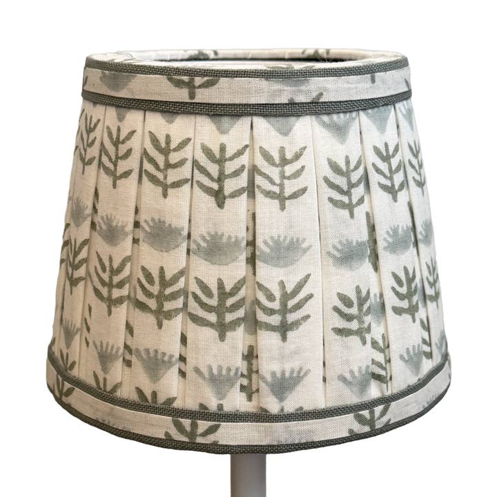 Pleated Block Print Lampshade Cover for Cordless Lamps - Claire Serene for wholesale by Ceae Shop