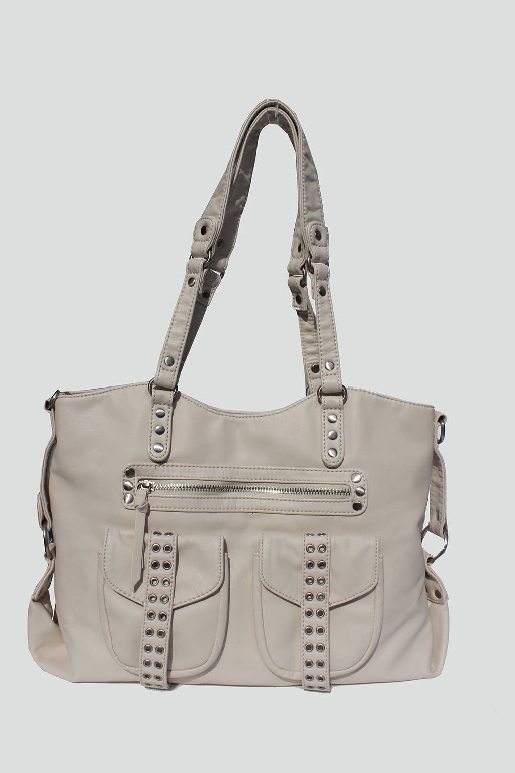 STREET LEVEL - Wholesale Tote Bag - Women's - Remi Studded Distressed Tote0