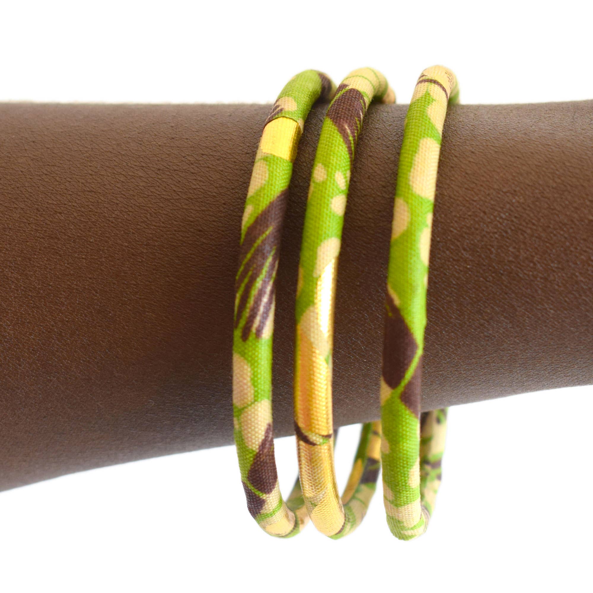 Melokane - Wholesale Bangle Bracelet - Almond Green/Brown/Gold Wax Bracelets1