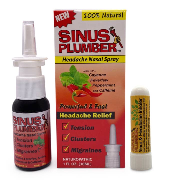 Sinus Plumber Headache Headache Nasal Spray and Inhaler Bundle for wholesale by Greensations