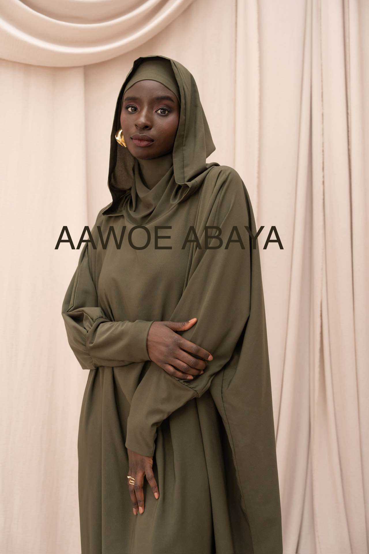 Aawoe Abaya - Vente Robe – femme - Jilbab Une Pièce avec Capuche - 011B-JIL5