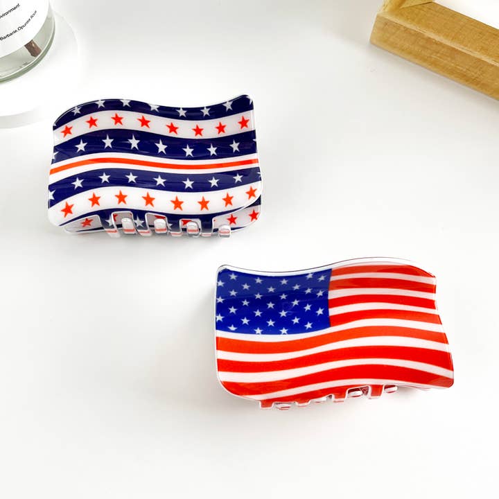 Uafhængighedsdag amerikansk flagmønster halvcirkelhårklip for engroshandel hos mildstyles