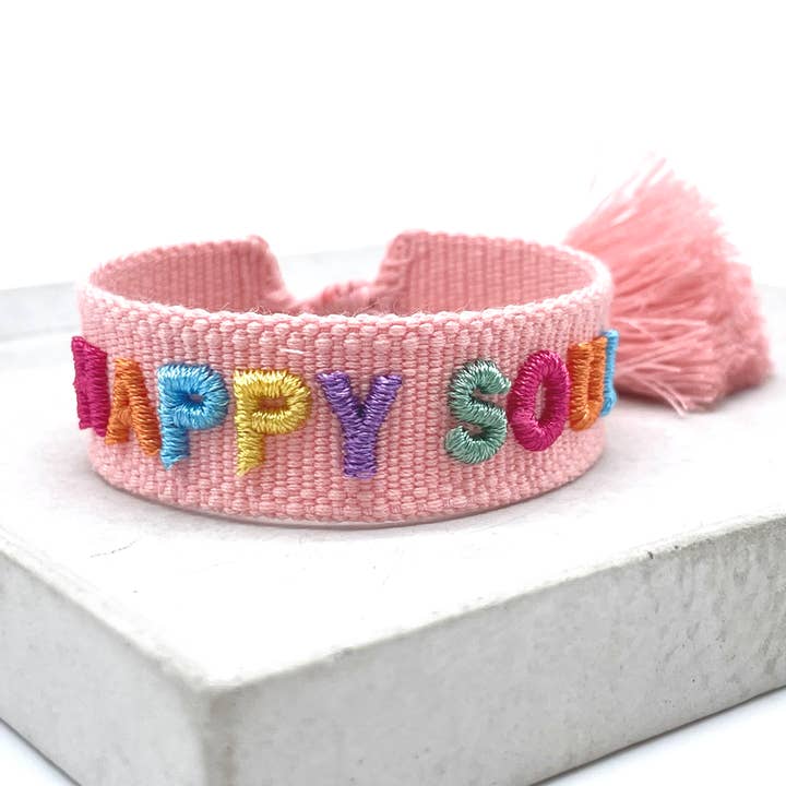 Parsley & Pepper - Wholesale Woven/Braided Bracelet - HAPPY SOUL Statement Bracelet woven, embroidered2