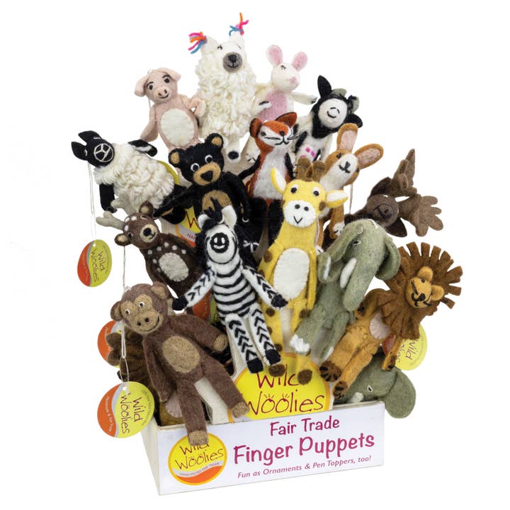dZi Handmade - Wholesale Finger Puppet - Kids & Baby - Coastal Finger Puppet Pre-Pack (4ea of 5 styles)1