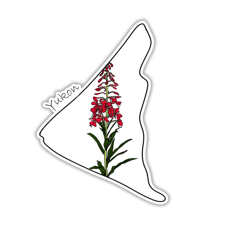 Flower Map of Yukon | Canada | Waterproof Vinyl Sticker | 3" for wholesale by Rebel and Siren Stickers