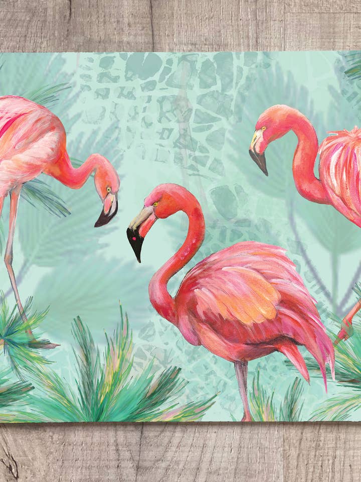 Glass Workstop Saver with Flamingo Design for wholesale by Dollyhotdogs