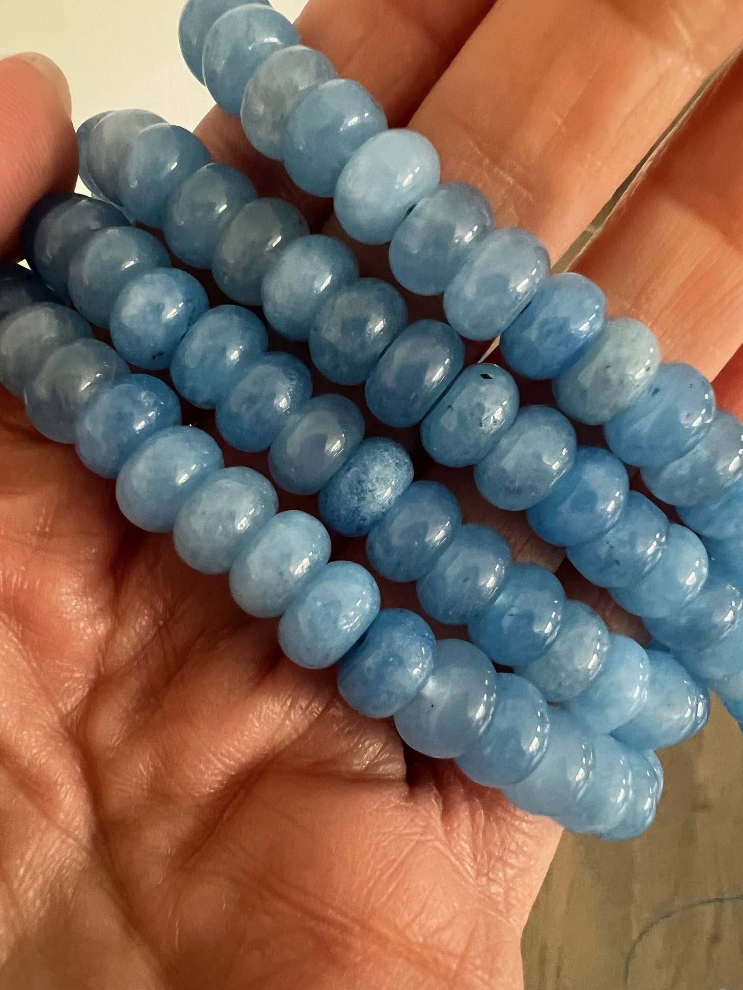 Sonya Renee Jewelry - Wholesale Beaded/Pearl Necklace - Lilly Gemstone Bead Necklace multi-color 8mm opals jade 106