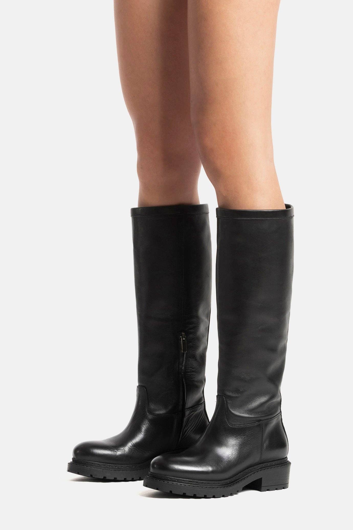 METISSE - Wholesale Boots - Women's - Biker in black calfskin MA6724