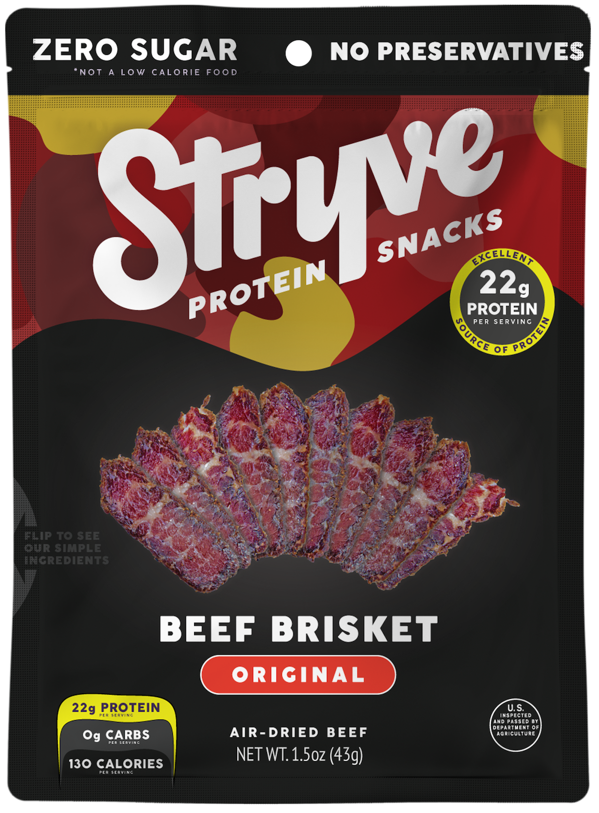 Stryve Foods, LLC - Wholesale Jerky - Stryve Thinly Sliced Steak Brisket - 1.5oz0