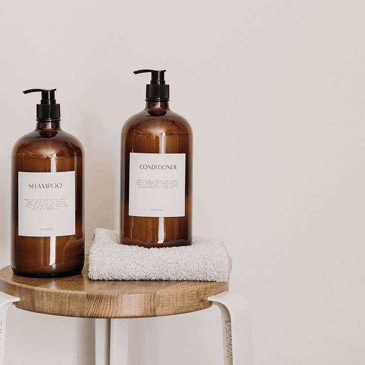 So At Nature - Wholesale Soap dispenser - Amber Glass Soap Dispenser With Black Pump Lid 1L - Byutifuru4