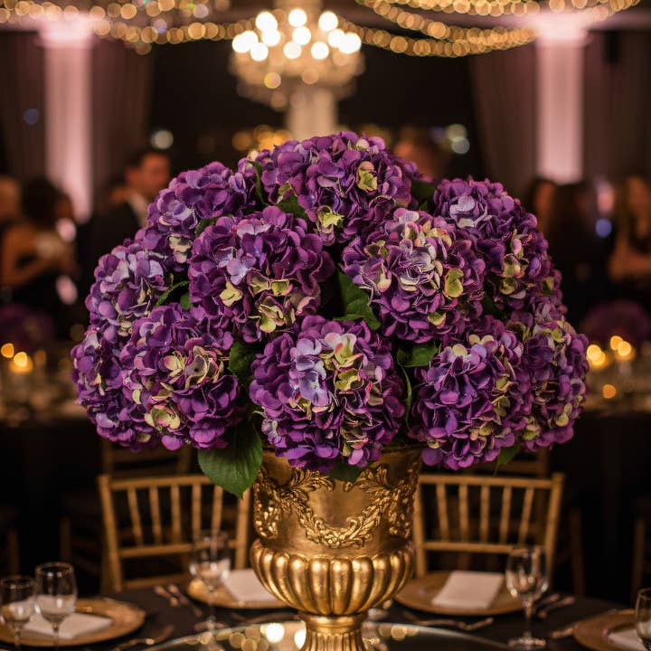 Larksilk - Wholesale Artificial flowers - 18" Hydrangea Stem - 6 PACK1