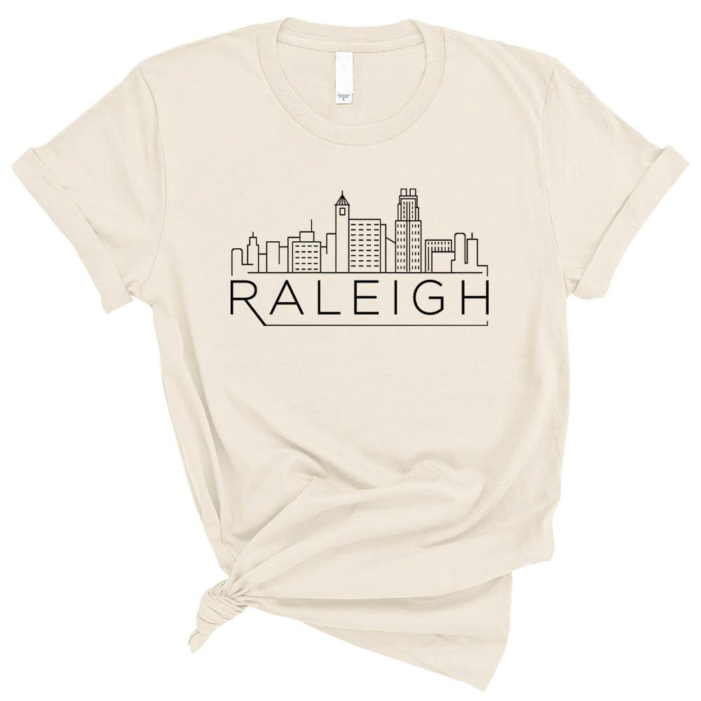 Lucky Luna Apparel - Vendita all'ingrosso Maglietta serigrafata - Donna - Camicia Skyline Raleigh Carolina del Nord1