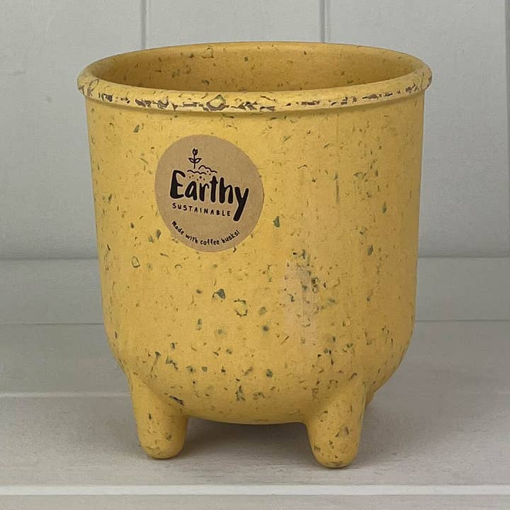 Jordgul Kaffeskalpotte med Fødder for engroshandel hos Satchville