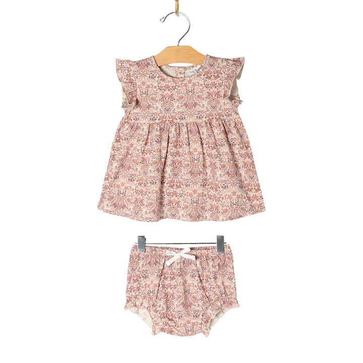 Ensemble tunique à volants pour bébé - Bouquet de printemps pour la vente par City Mouse Studio