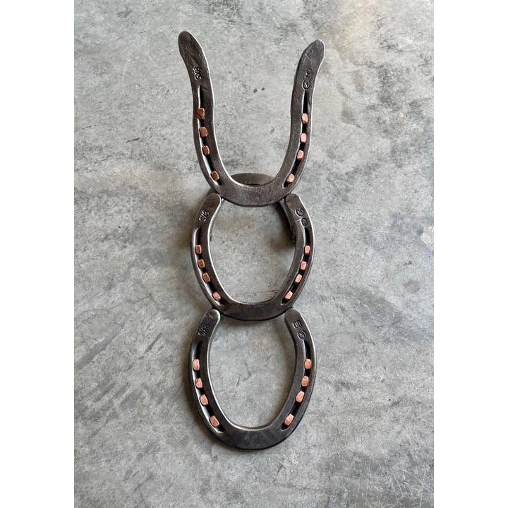 Horseshoe Boot Pull with Copper Nails for wholesale by Backcountry Blacksmith Inc.