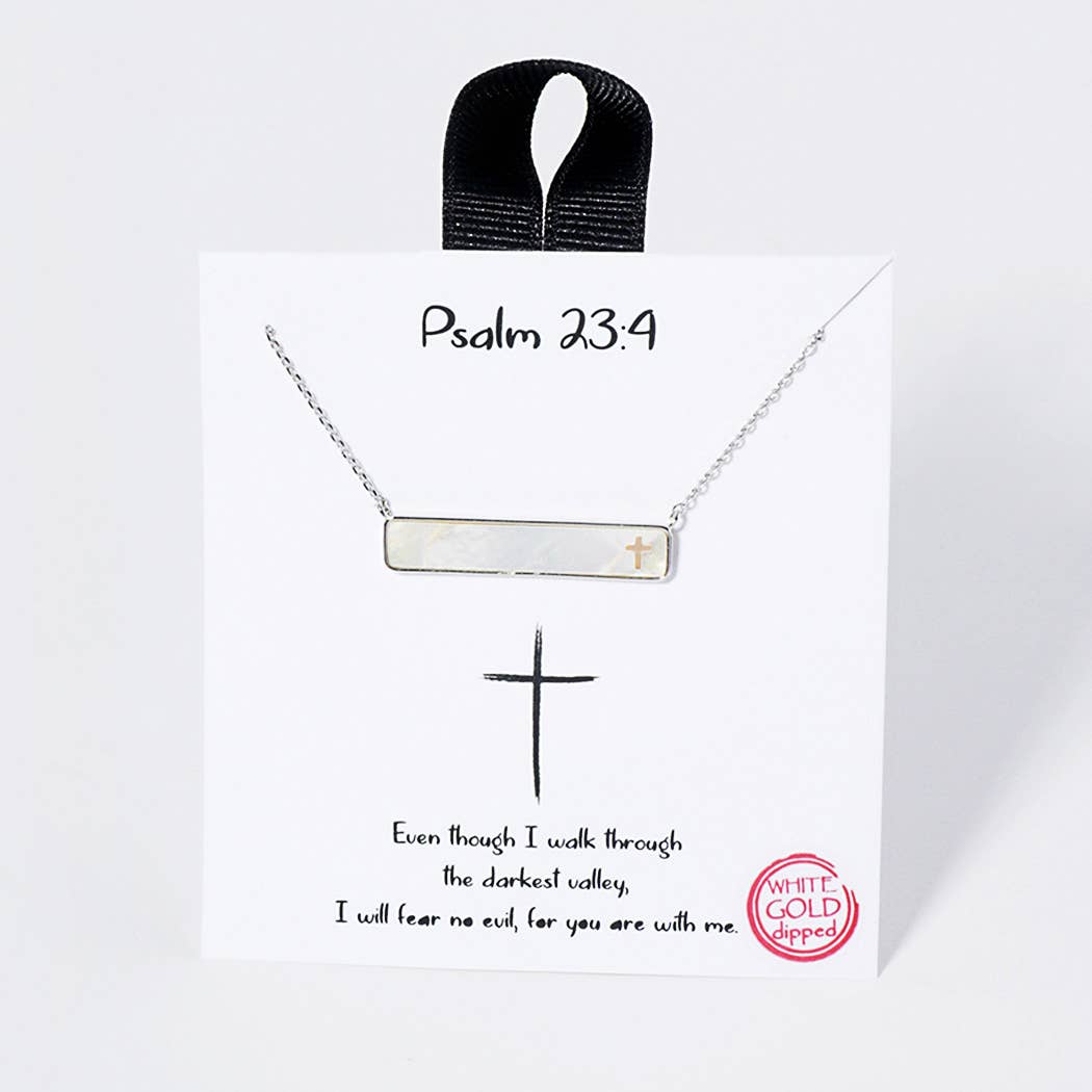 SOPHIA WHOLESALE – Großhandel Kette mit Anhänger/Charm – Halskette mit Perlmuttbarren aus Psalm 23 43