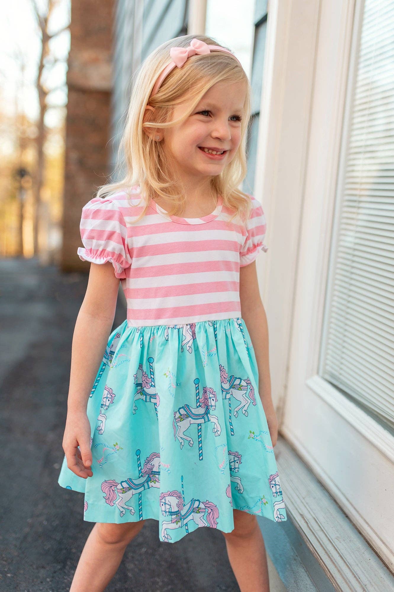 Posh Pickle - Wholesale Dress - Kids - Carousel Short Sleeved Swing Dress