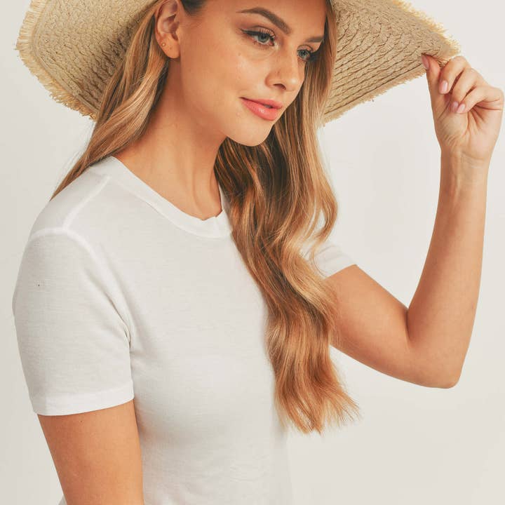MiMi Wholesale - Wholesale Straw Hat - Women's - MH0095 Floppy Straw Sun Hat with Frayed Edges18
