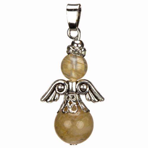 Angel pendant, yellow jade for wholesale by EHAWA