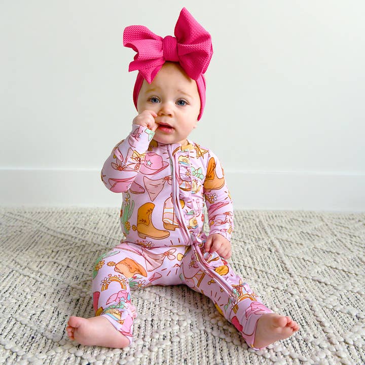 Gigi and Max - Wholesale Jumpsuit - Baby - Lainey RUFFLE ZIP Bamboo Baby Sleepies Little Outfit Western