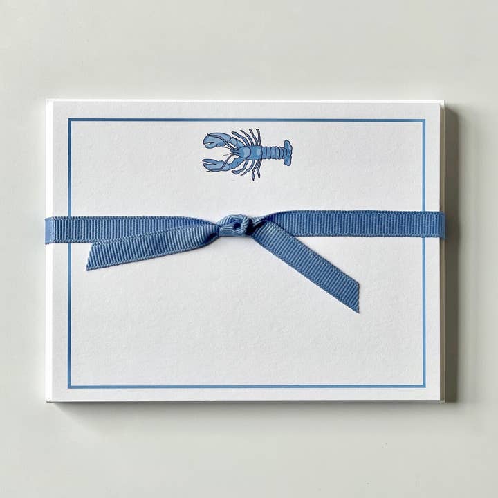 Lobster, Blue - Flat Note Cards for wholesale by Georgetown Paperie