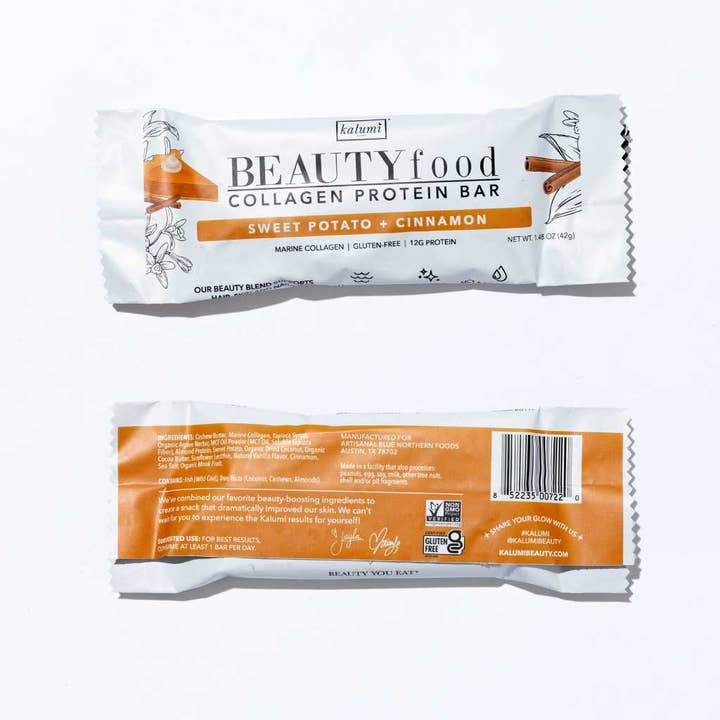 Kalumi BEAUTYfood - Wholesale Snack Bar - Sweet Potato + Cinnamon Collagen Protein Bar (9 Bars)2