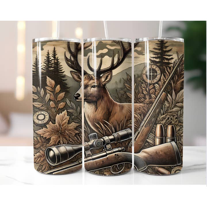 Bicchiere termico mimetico da 20oz per caccia al cervo Big Buck per la vendita all'ingrosso da parte di AvaryMaeInspirations