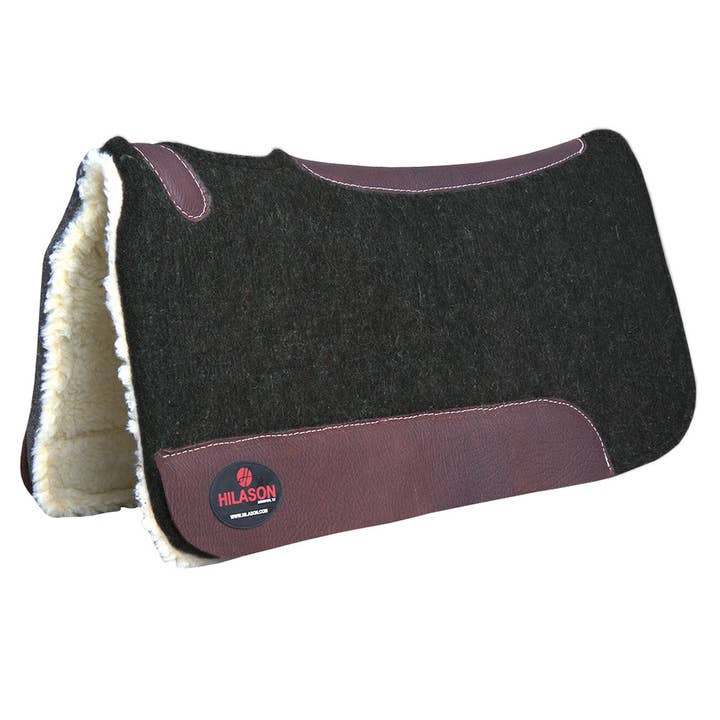 Made In Usa Wool Felt Horse Western Saddle Pad 1 Grey Fur Hilason for wholesale by HILASON