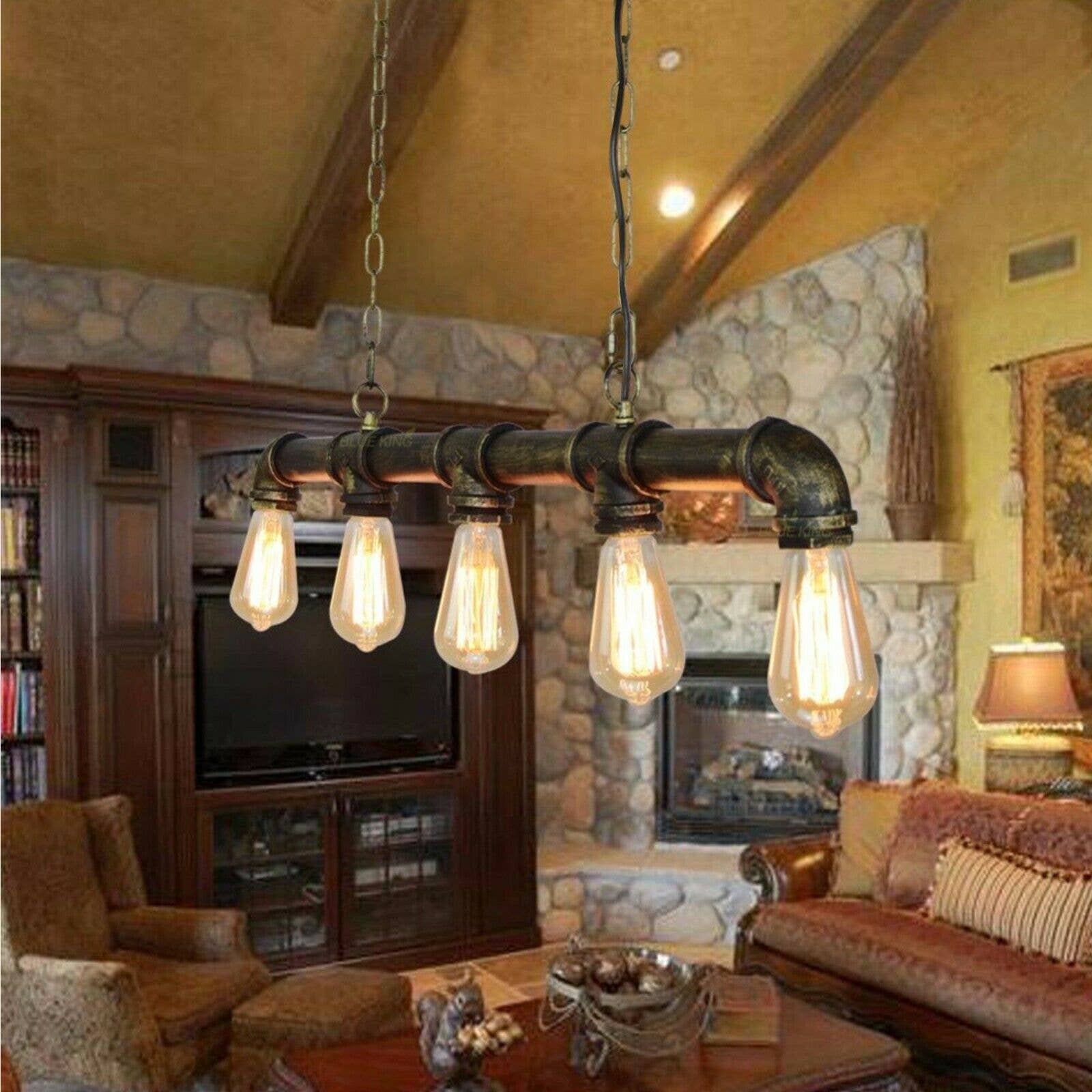 Ledsone - Vendita all'ingrosso Lampadario/lampada a sospensione - Luci da soffitto steampunk a tubi d'acqua industriali vintage ~23685