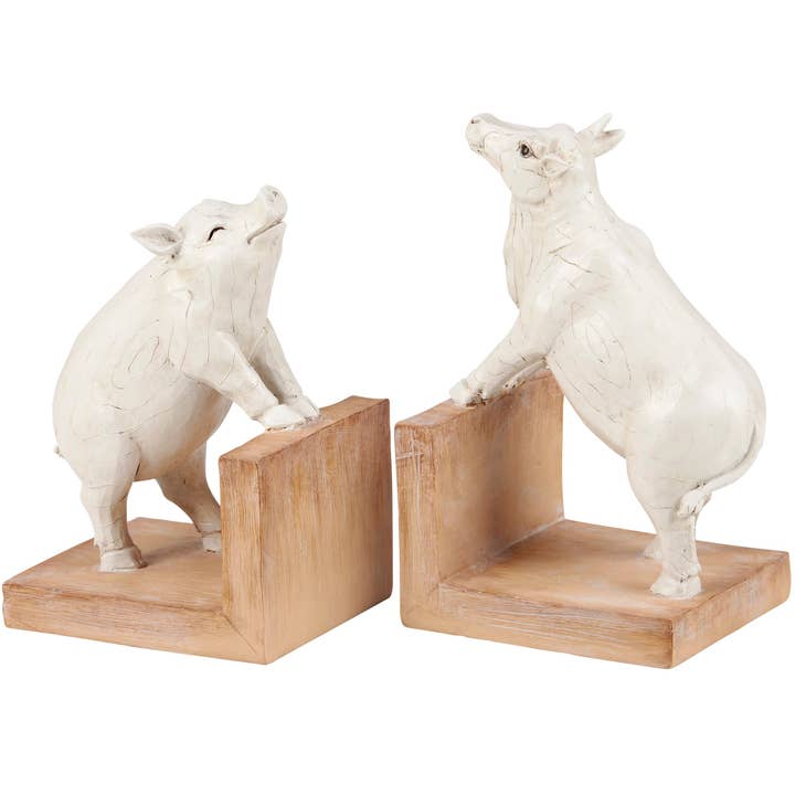 Primitives by Kathy - Wholesale Desk Set - Farm Animals Bookends