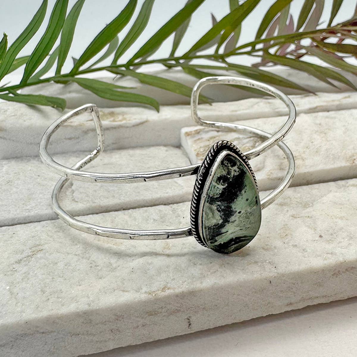 Anju Jewelry - Wholesale Cuff Bracelet - Handcrafted Kashi Semiprecious Stone Cuff - Kambaba Jasper