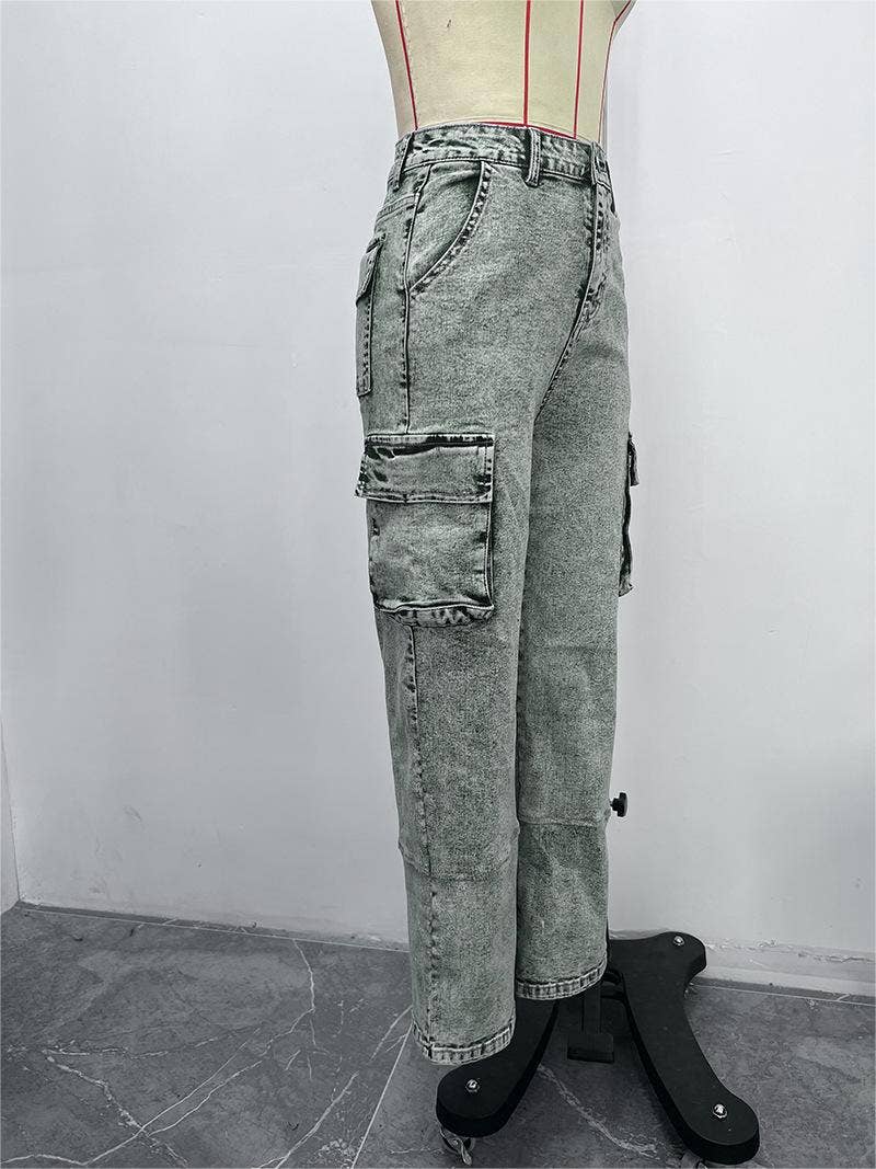 grey Vintage cargo pants women jeans for wholesale on Faire1